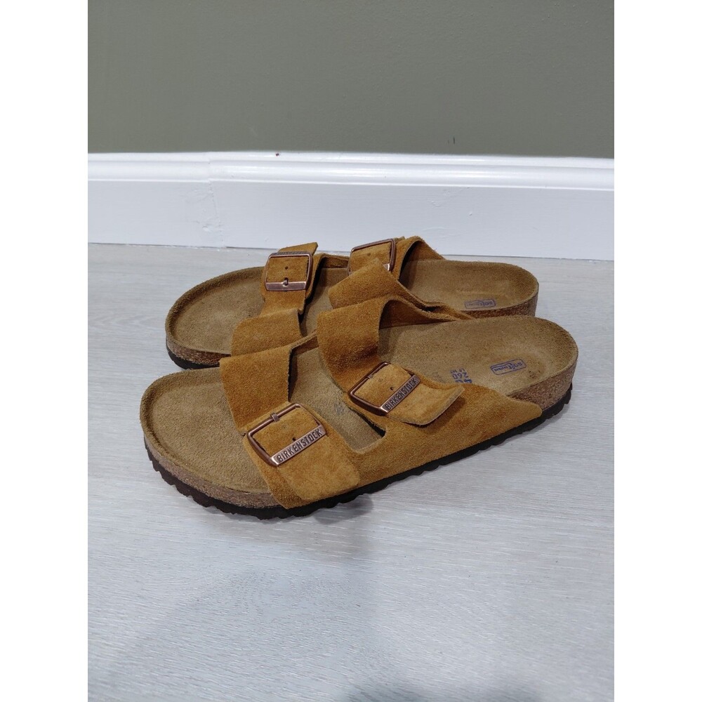 Birkenstock Arizona Mink Suede Leather Soft Footbed Women Size 40EU 9US Regular